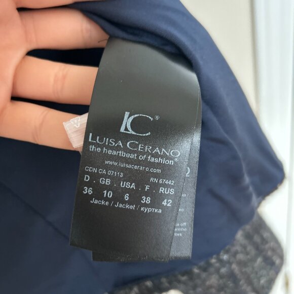 Luisa Cerano Grey Tweed Women's Cropped Coat Size EU 36 - Picture 8 of 11